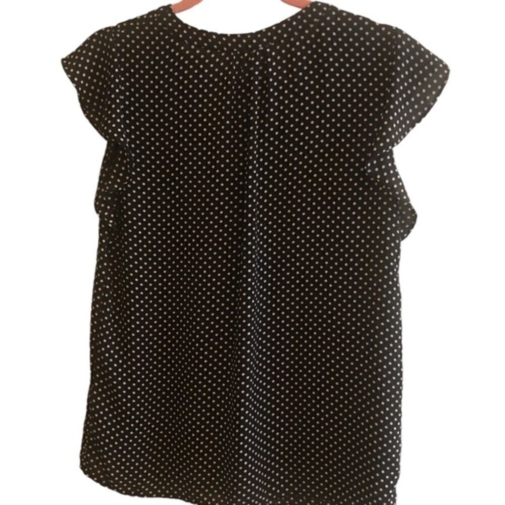 Philosophy Black &‎ White Flowy Polkadot Sleeveless V-neck Top Size Small - Picture 3 of 7